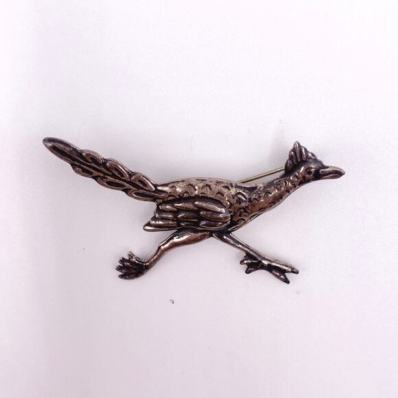 Taxco Hecho En Mexico Sterling Silver Roadrunner Brooch 2” - Picture 3 of 5